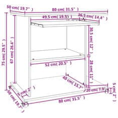 Vidaxl Počítačový stůl hnědý dub 80 x 50 x 75 cm kompozitní dřevo