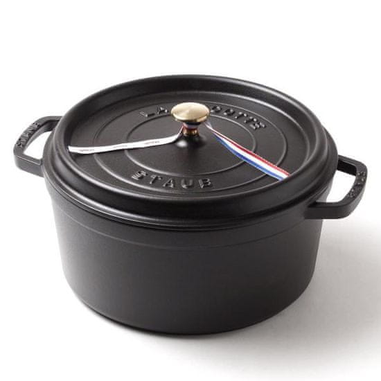 Staub Litinový hrnec s poklicí Cocotte, černý, 28 cm / 6,7 l STAUB