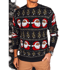 Dstreet Pánský vánoční svetr HOLIDAY černý wx2167 XXL