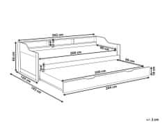 Beliani Dřevěná rozkládací postel 90 x 200 cm bílá EDERN