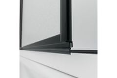 WellMall ALFA LINE Black 150 Grape Sprchové dveře jednokřídlé s pevnou stěnou v rovině (80+70)