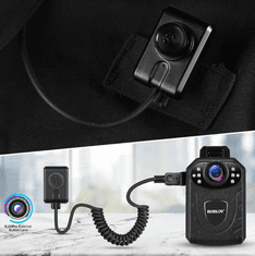Boblov Policejní kamera KJ21 Pro s dotykovou obrazovkou a dálkovým ovládáním S externí knoflíkovou kamerou