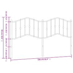 Vidaxl Kovové čelo postele bílé 160 cm