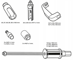 MAR-POL Stahovák vstřikovačů, velká sada na demontáž M57689