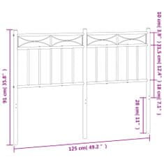 Vidaxl Kovové čelo postele černé 120 cm