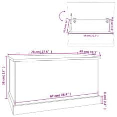 Vidaxl Úložný box šedý sonoma 70 x 40 x 38 cm kompozitní dřevo