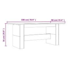 Vidaxl Jídelní stůl šedý sonoma 180 x 90 x 76 cm kompozitní dřevo