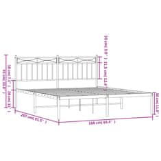 Vidaxl Kovový rám postele s čelem černý 160 x 200 cm