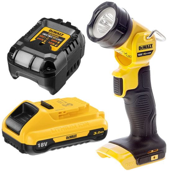 DeWalt Nabíjecí LED svítilna DCL040 18V 165lm + 1x3Ah + nabíječka