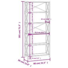 Vidaxl 6patrový regál 80 x 30 x 181 cm masivní dubové dřevo