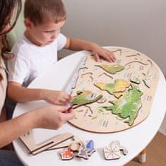 Dřevěná mapa světa pro dětí