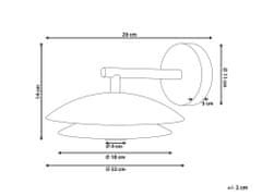 Beliani Kovová nástěnná lampa bílá LASOLO