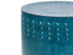 Beliani Kovový odkládací stolek modrý ABRA