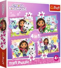 Trefl Puzzle Gábinin kouzelný domek 4v1 (35,48,54,70 dílků)