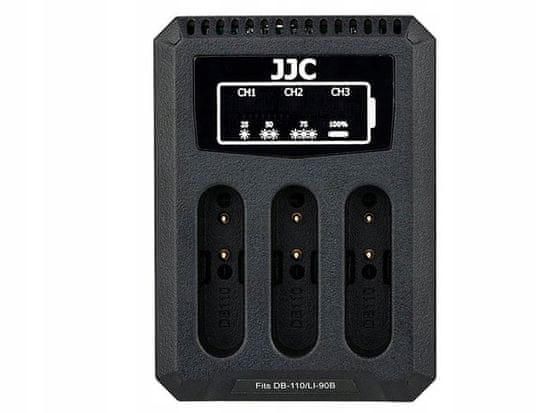 JJC Trojitá USB nabíječka na 3 baterie pro Ricoh DB-110 DB110