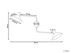 Beliani Kovová nástěnná lampa se 2 stínidly černá KADASSA