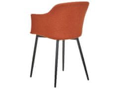 Beliani Sada 2 čalouněných jídelních židlí oranžové ELIM