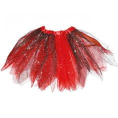 Guirca Tutu sukně dětská červeno-černá s glitry 30 cm