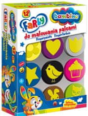 WOWO BAMBINO Sada prstových barev, 12 odstínů pro dětskou kreativitu