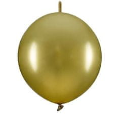PartyDeco Balónky spojovací metalické zlaté 33 cm 20 ks