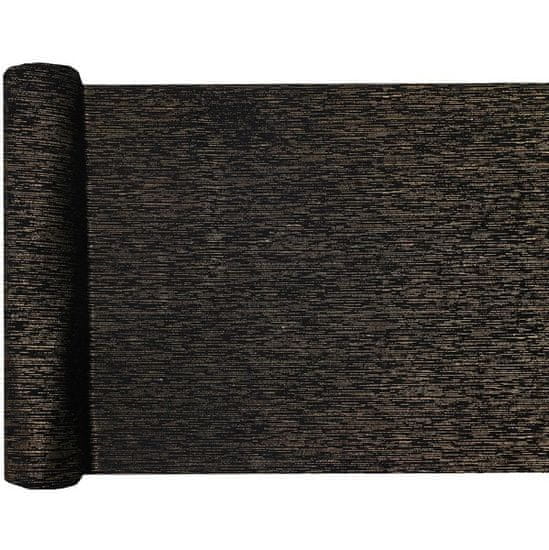 Santex Šerpa stolová černá se zlatými odlesky 28 cm x 2,5 m