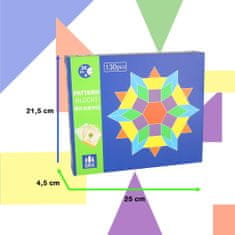 WOWO Dřevěné Montessori Puzzle Barevné Mozaikové Tvary, 155 Prvků pro Kreativní Hru