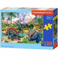 WOWO Puzzle CASTORLAND 120 dílků - Dinosauři na sopkách, vhodné pro děti 6+ let