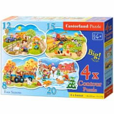 WOWO Dětské Puzzle CASTORLAND 4v1 Čtyři roční období - pro děti od 4 let