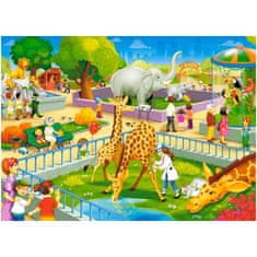 WOWO Puzzle Castorland Návštěva ZOO - Skládačka 60 dílků pro děti 5+ let, motiv Zvířecí safari