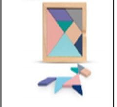 WOWO Tangram Puzzle Dřevěné Skládačky o Rozměrech 11,5cm x 11,5cm