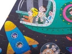 WOWO Dětské Vesmírné Puzzle v Plechovce - 100 Dílků pro Kreativní Zábavu