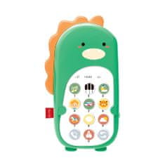 Aga4Kids Dětský telefon Dinosaurus Zelený