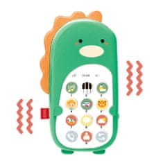 Aga4Kids Dětský telefon Dinosaurus Zelený