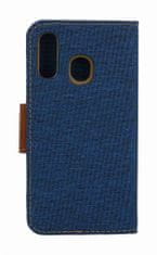 Canvas Pouzdro Samsung A40 knížkové modré tmavé 58508