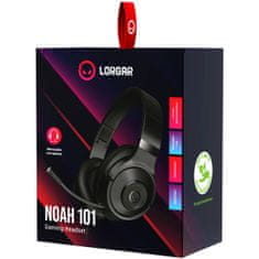 LORGAR herní headset Noah 101 drátový, 3.5 jack, 2m, černá