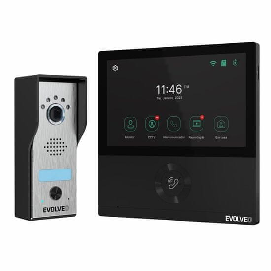 Evolveo DoorPhone AHD7, Sada domácího WiFi videotelefonu s ovládáním brány nebo dveří, černý monitor