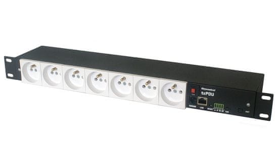 Tinycontrol rackový distribuční modul síťového napájení 7port, měření spotřeby, MQTT, 1wire a I2C, 2 digitální vstupy