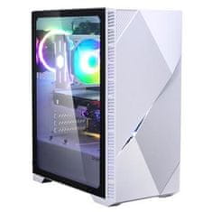 Zalman case miditower Z3 Iceberg White, E-ATX/mATX/Mini-ITX, průhledný bok, 2x ARGB vent., bez zdroj