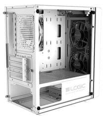 LOGIC PC skříň Atos ARGB MINI 1x USB 3.0, 2x USB 2.0 + audio, bílá, bez zdroje