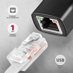 AXAGON ADE-AR, USB-A 3.2 Gen 1 - Gigabit Ethernet síťová karta, Realtek 8153, auto instal