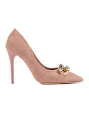 Vinceza Módní růžové dámské lodičky na jehlovém podpatku + Ponožky Gatta Calzino Strech, odstíny růžové, 39