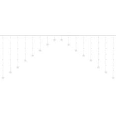 sapro Vánoční osvětlení ISO19738 - světelný závěs 136 LEDdo okna hvězdy teplá bílá USB , 5,3m