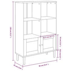 Greatstore Knihovna SENJA ratanový vzhled hnědá 90 x 35 x 130 cm borovice