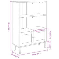 Greatstore Knihovna SENJA ratanový vzhled bílá 90 x 35 x 130 cm borovice