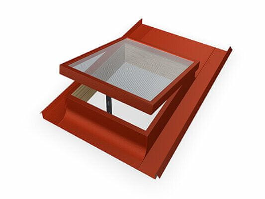 STREFA PREFA výlezové okno pro maloformát stucco, 600 x 600 mm vnitřní rozměr, Tmavě červená P10