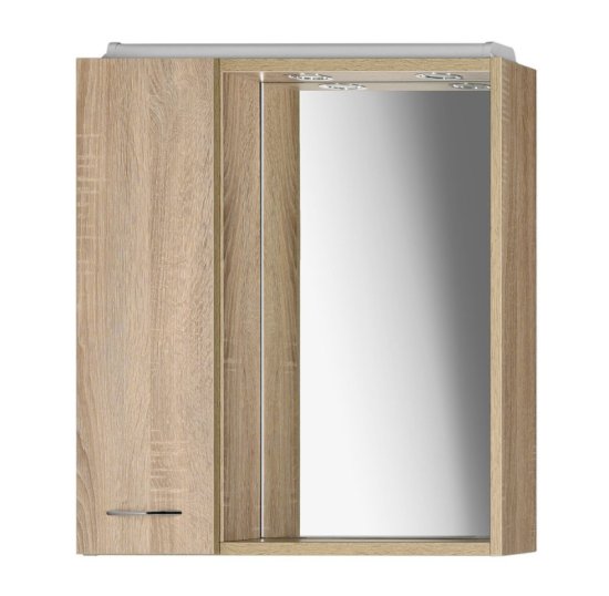 AQUALINE ZOJA/KERAMIA FRESH galerka s LED osvětlením, 60x60x14cm, levá, dub platin 45027 - Aqualine