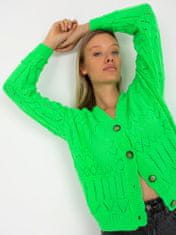 RUE PARIS Dámský svetr na knoflíky Llaneve neonově-zelená One size