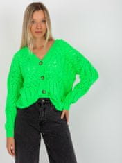 RUE PARIS Dámský svetr na knoflíky Llaneve neonově-zelená One size