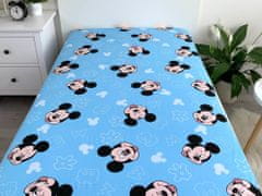 Jerry Fabrics Modré dětské prostěradlo Mickey Mouse