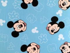 Jerry Fabrics Modré dětské prostěradlo Mickey Mouse